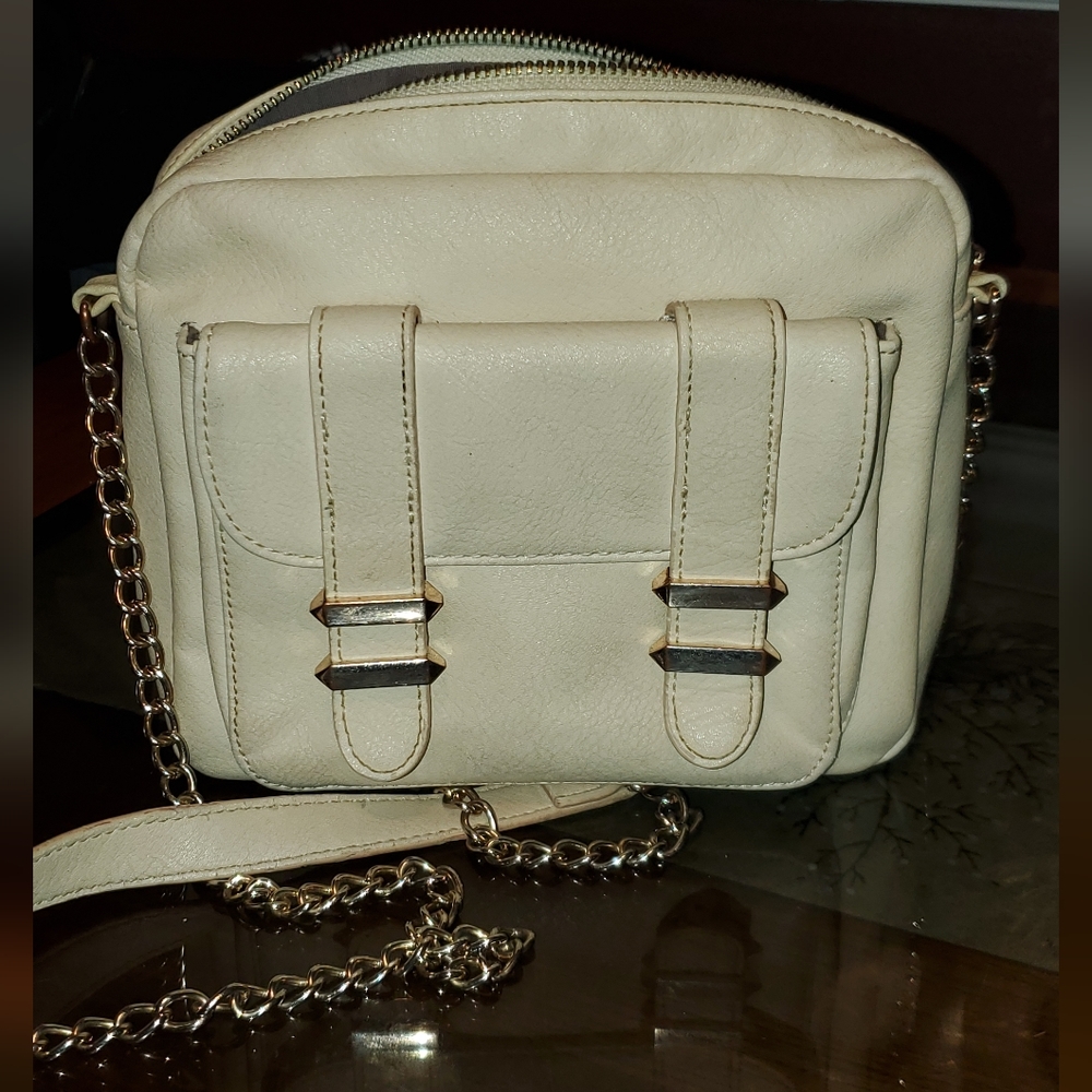 Cream crossbody gold hardware